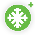 snowflake in circle - green (icon)