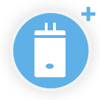 battery in circle - light blue (icon)