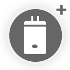battery in circle - dark grey (icon)