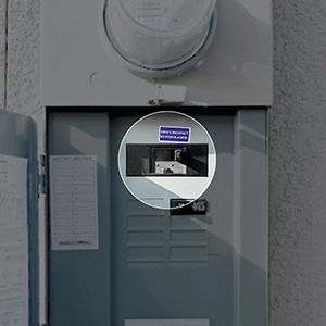 Outside view for service disconnect with amp