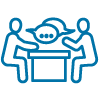 Two people having a discussion icon