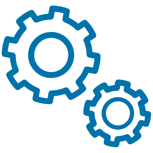 blue cogwheels icon