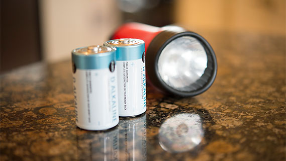 batteries and flashlight