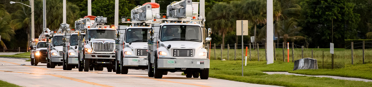 fpl bucket trucks on the road