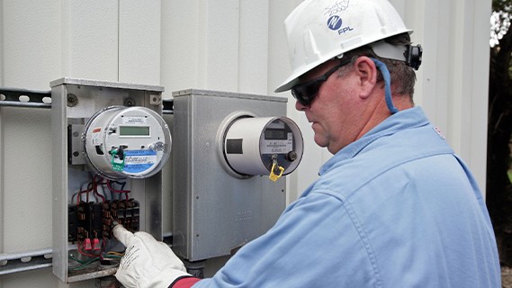 fpl worker installing a meter