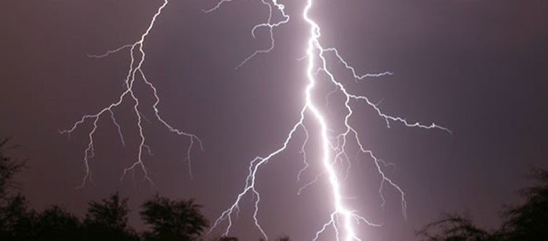 a lighting strike