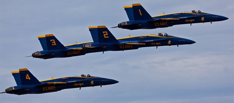 three planes flying in a row