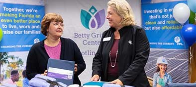 Two women volunteering