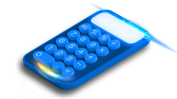 animated blue calculator