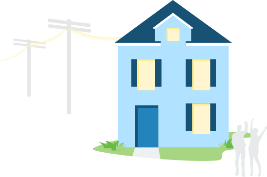 Lit up house image