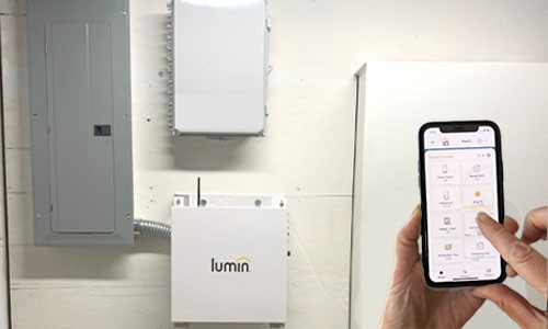 someone using app to control smart panel