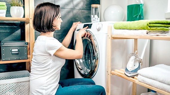 Woman doing laundry