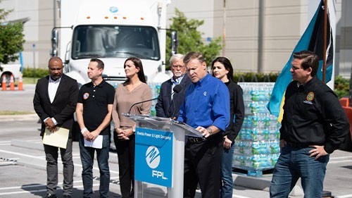 Eric Silagy giving a speech on behalf of FPL