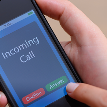 incoming call on phone screen