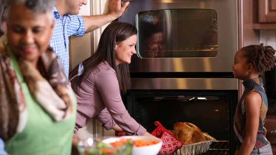 Family cooking together