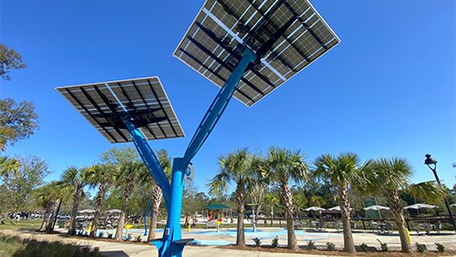 FPL solar tree at Carpenter’s Park in Milton.