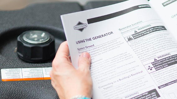 a manual showing how to use a generator