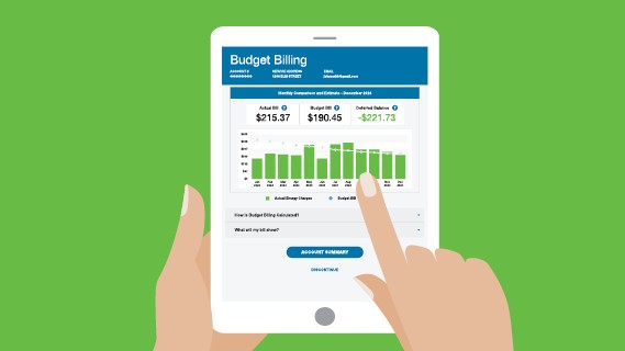 budget billing screen on a tablet