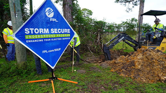 Strom Secure Underground Program sign at an undergrounding site