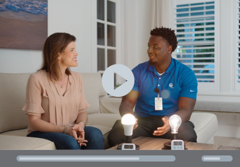 fpl specialist and woman talking on couch