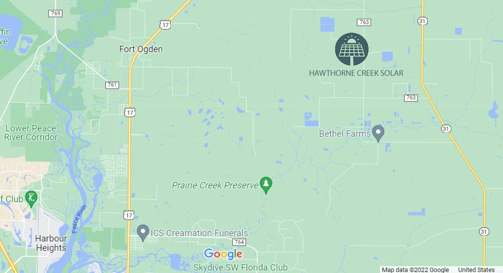 Hawthorne Creek Solar map
