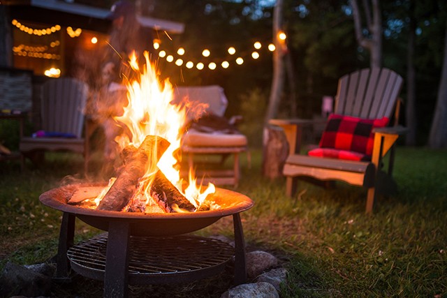 late evening campfire