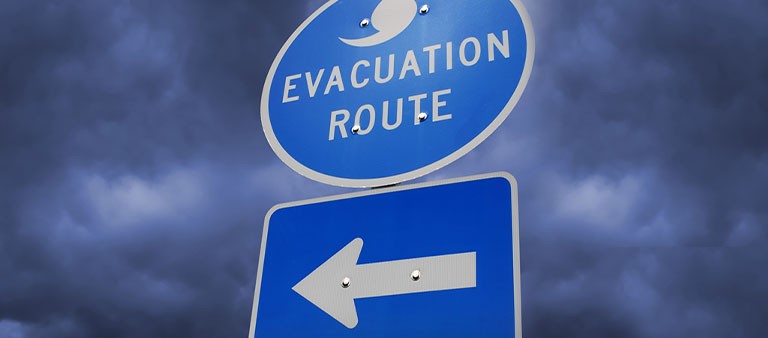 evacuation route sign