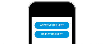 Image of approve/reject email on mobile phone