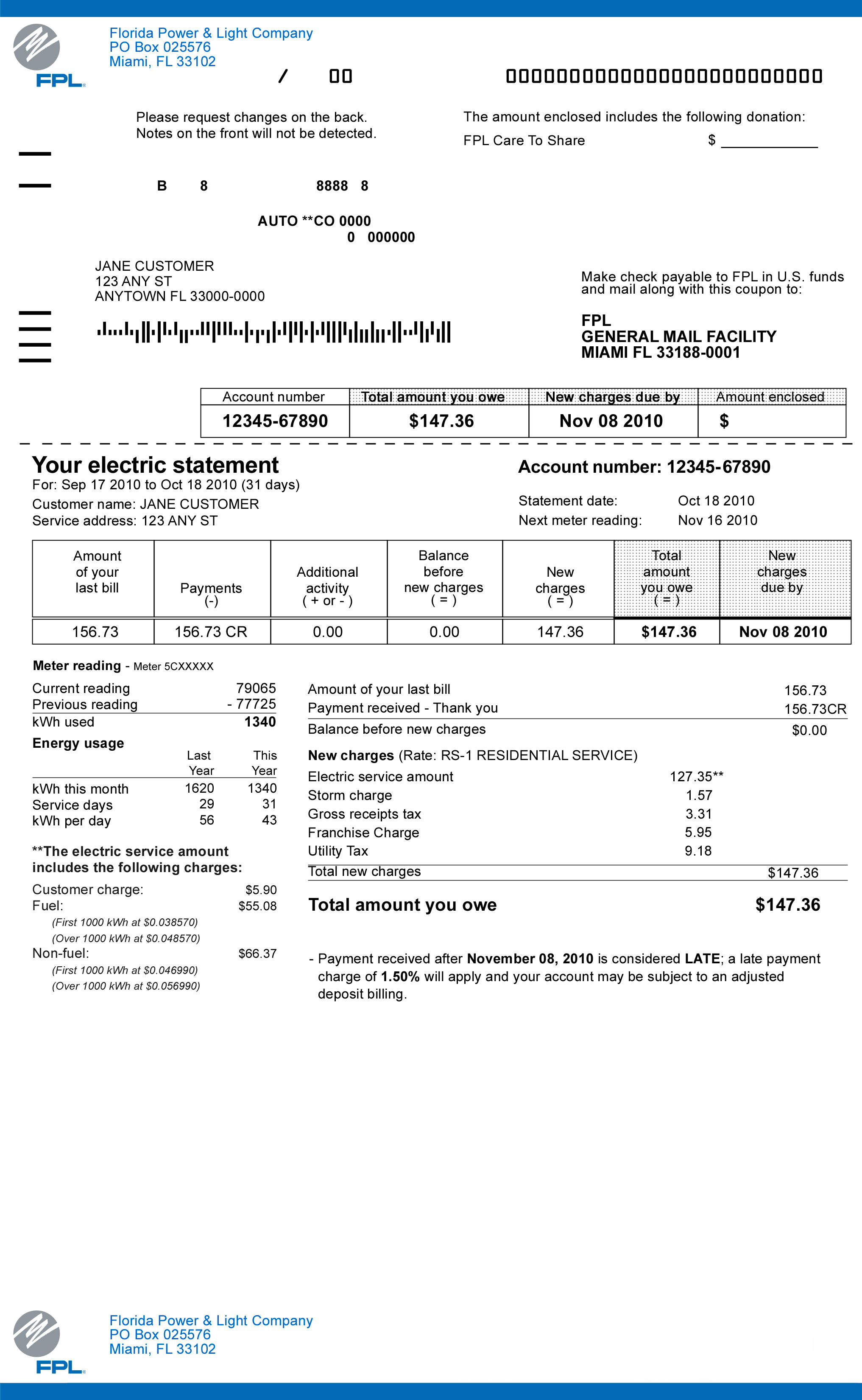 Fpl Rates How To Read Your Bill